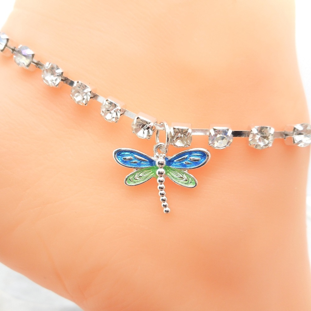 Dragonfly Rhinestone Anklet Ankle Bracelet